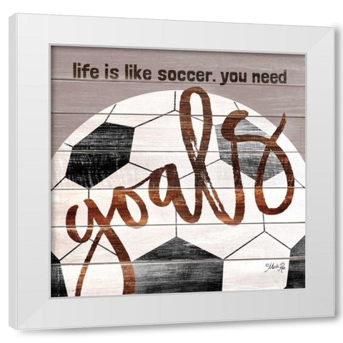 Soccer Goals White Modern Wood Framed Art Print by Rae, Marla