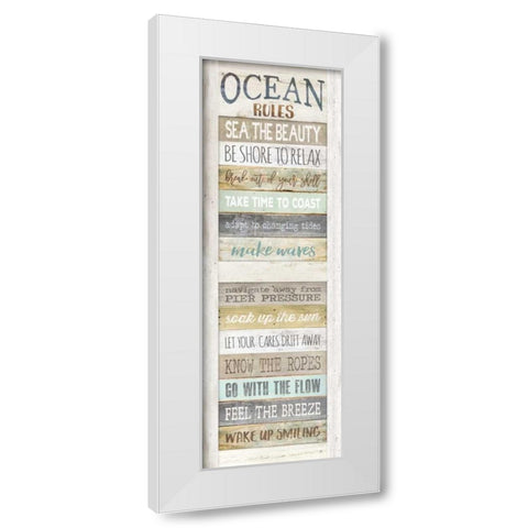 Ocean Rules White Modern Wood Framed Art Print by Rae, Marla