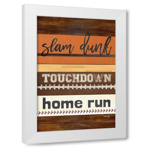 Sports Trio White Modern Wood Framed Art Print by Rae, Marla