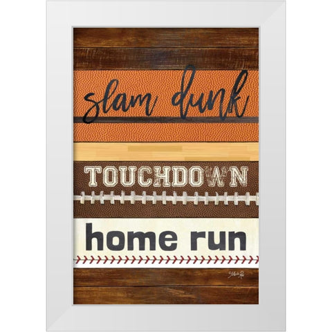 Sports Trio White Modern Wood Framed Art Print by Rae, Marla