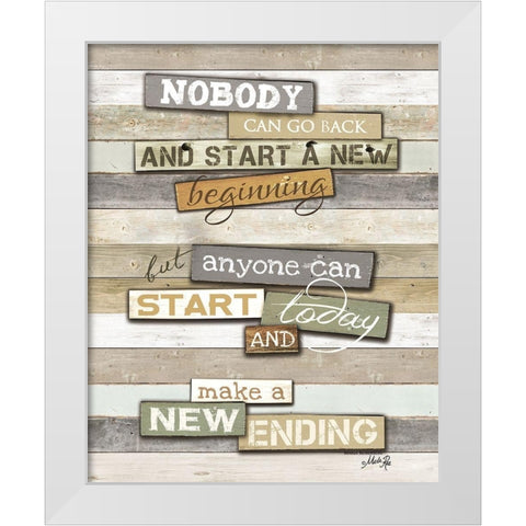 New Ending White Modern Wood Framed Art Print by Rae, Marla