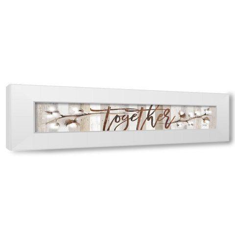 Cotton Stems - Together White Modern Wood Framed Art Print by Rae, Marla