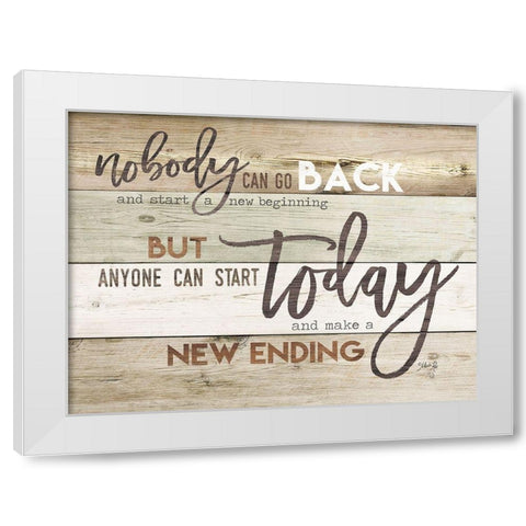New Ending White Modern Wood Framed Art Print by Rae, Marla