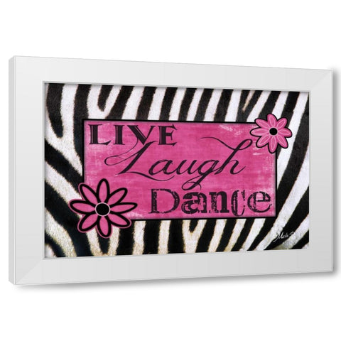 Live, Laugh, Dance White Modern Wood Framed Art Print by Rae, Marla