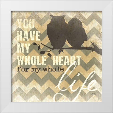 Whole Heart White Modern Wood Framed Art Print by Rae, Marla