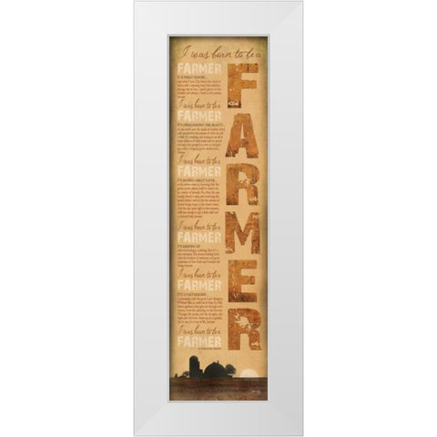 Born to be a Farmer White Modern Wood Framed Art Print by Rae, Marla