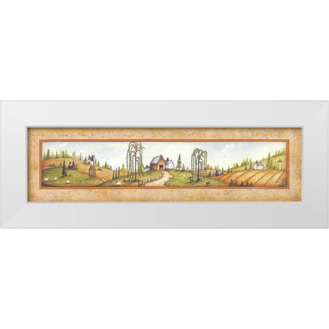 Summer Time White Modern Wood Framed Art Print by June, Mary Ann