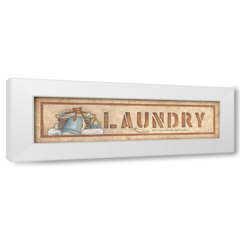 Laundry White Modern Wood Framed Art Print by June, Mary Ann