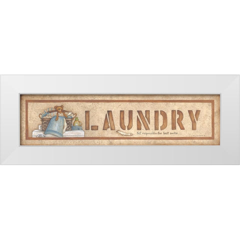 Laundry White Modern Wood Framed Art Print by June, Mary Ann