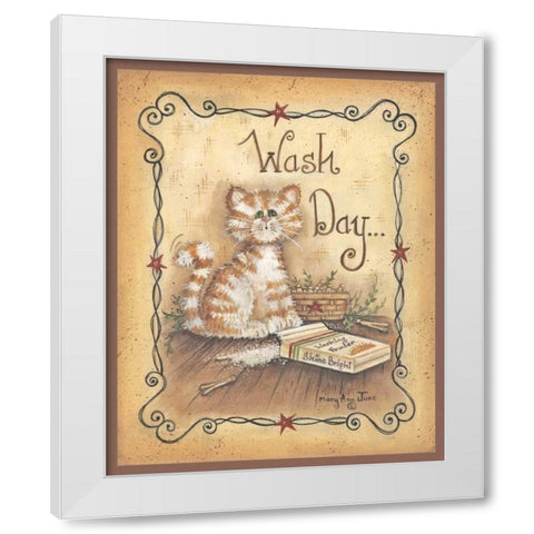 Wash Day White Modern Wood Framed Art Print by June, Mary Ann