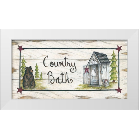 Country Bath White Modern Wood Framed Art Print by June, Mary Ann