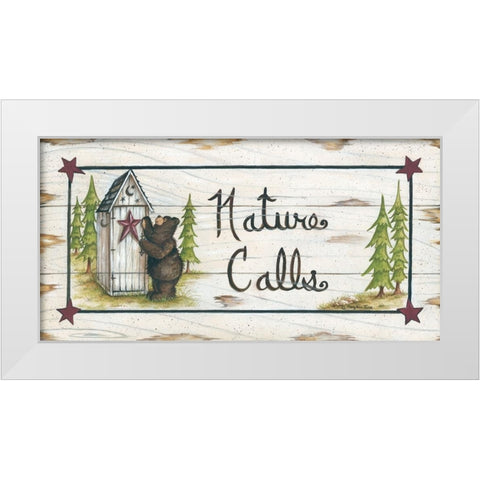 Nature Calls White Modern Wood Framed Art Print by June, Mary Ann