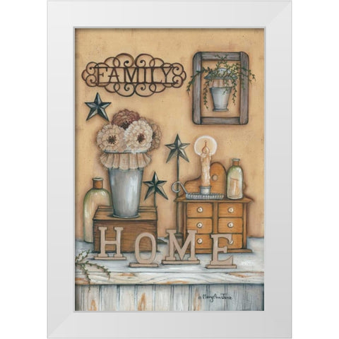 Family White Modern Wood Framed Art Print by June, Mary Ann