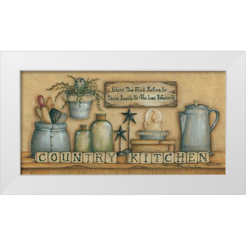 County Kitchen White Modern Wood Framed Art Print by June, Mary Ann