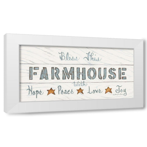 Bless This Farmhouse White Modern Wood Framed Art Print by June, Mary Ann