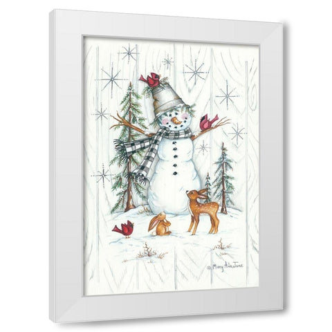 Winter Friends White Modern Wood Framed Art Print by June, Mary Ann