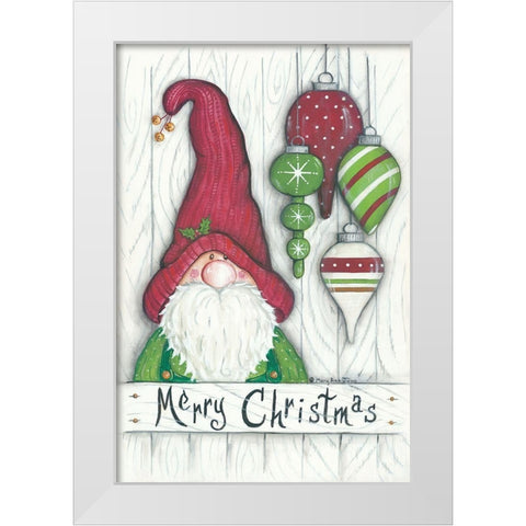 Christmas Gnome White Modern Wood Framed Art Print by June, Mary Ann