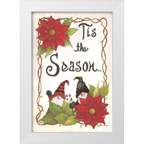 Tis the Season Gnomes White Modern Wood Framed Art Print by June, Mary Ann