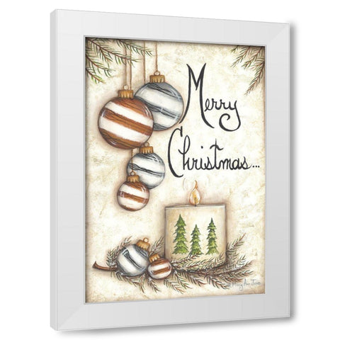 Merry Christmas to You White Modern Wood Framed Art Print by June, Mary Ann