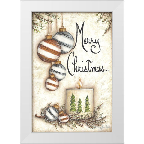 Merry Christmas to You White Modern Wood Framed Art Print by June, Mary Ann