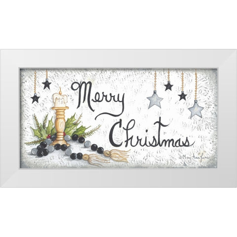 Christmas by Candlelight White Modern Wood Framed Art Print by June, Mary Ann