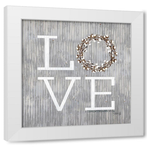 Love    White Modern Wood Framed Art Print by Rae, Marla