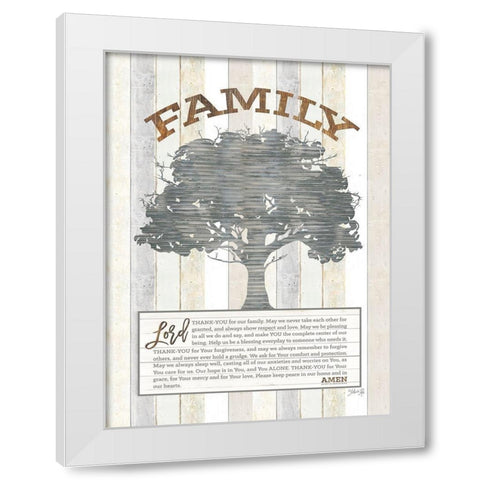 Family Prayer Tree White Modern Wood Framed Art Print by Rae, Marla