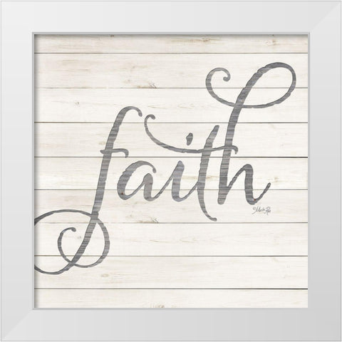 Simple Words - Faith White Modern Wood Framed Art Print by Rae, Marla