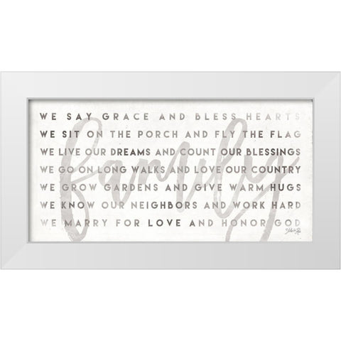 Simple We are Family White Modern Wood Framed Art Print by Rae, Marla