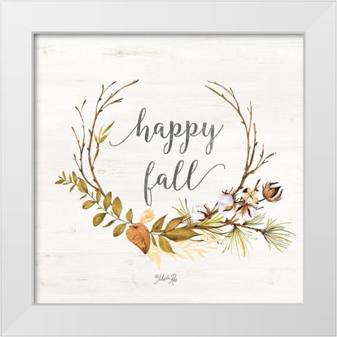 Happy Fall White Modern Wood Framed Art Print by Rae, Marla