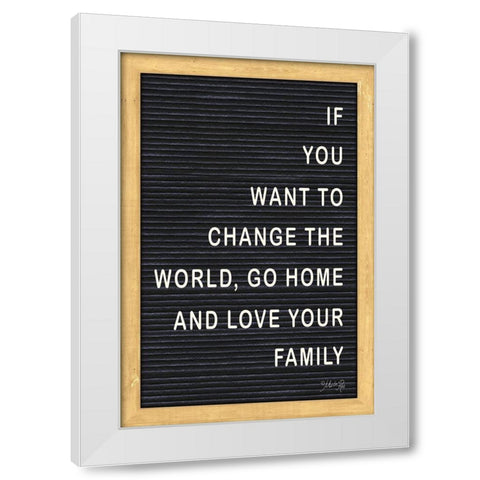 Love Your Family Felt Board White Modern Wood Framed Art Print by Rae, Marla