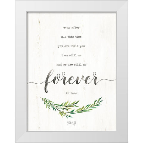 Forever in Love White Modern Wood Framed Art Print by Rae, Marla