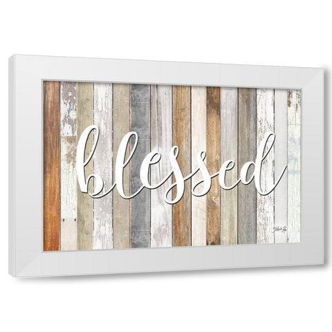Blessed White Modern Wood Framed Art Print by Rae, Marla