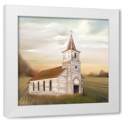 Gods House White Modern Wood Framed Art Print by Rae, Marla