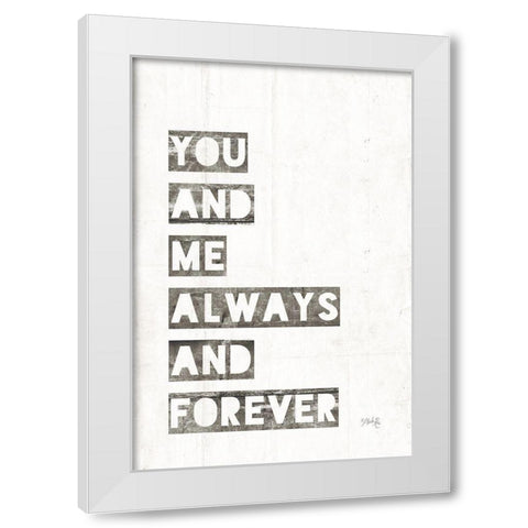You and Me White Modern Wood Framed Art Print by Rae, Marla