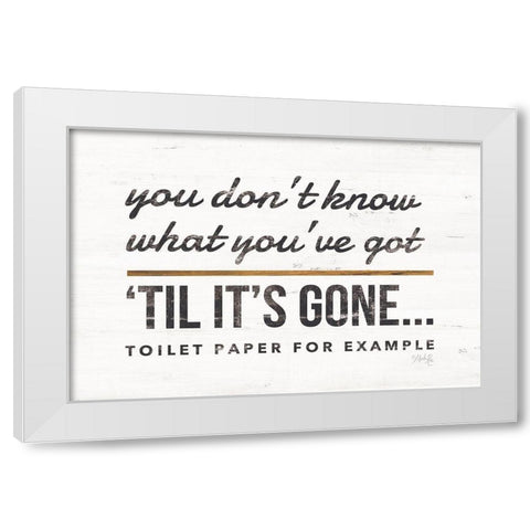 Toilet Paper White Modern Wood Framed Art Print by Rae, Marla