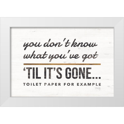 Toilet Paper White Modern Wood Framed Art Print by Rae, Marla