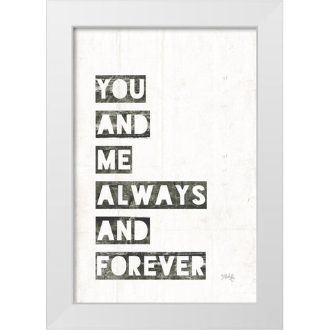 You and Me White Modern Wood Framed Art Print by Rae, Marla