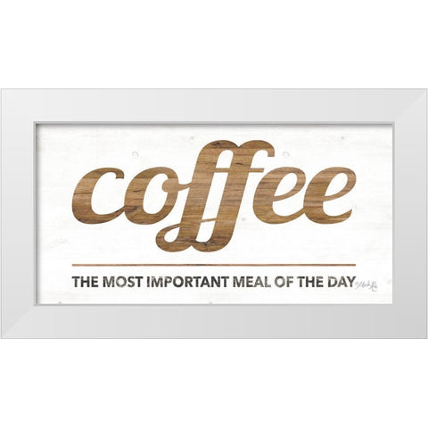 Coffee White Modern Wood Framed Art Print by Rae, Maria