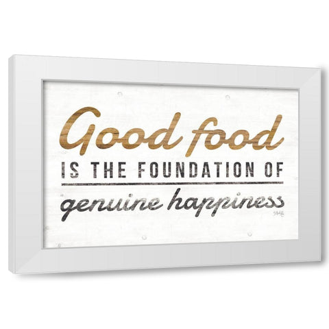 Good Food White Modern Wood Framed Art Print by Rae, Marla