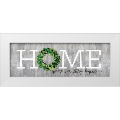 Eucalyptus Home White Modern Wood Framed Art Print by Rae, Maria