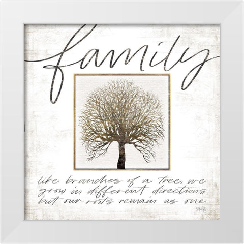 Family Tree White Modern Wood Framed Art Print by Rae, Maria
