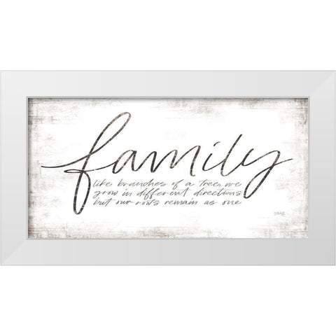 Family - Like Branches of a Tree White Modern Wood Framed Art Print by Rae, Maria