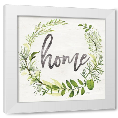 Home Greenery White Modern Wood Framed Art Print by Rae, Marla