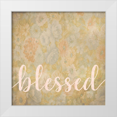 Blessed White Modern Wood Framed Art Print by Rae, Marla