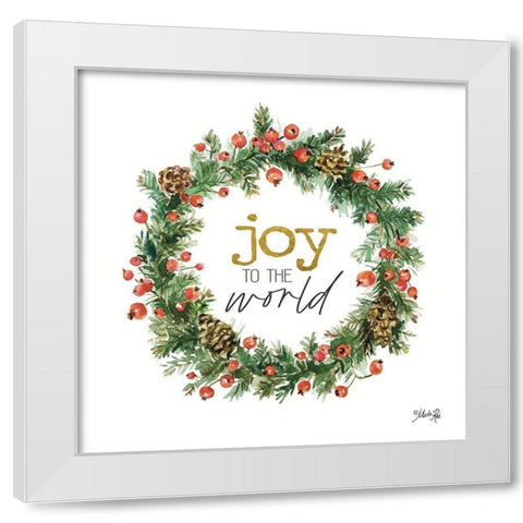 Joy to the World    White Modern Wood Framed Art Print by Rae, Marla