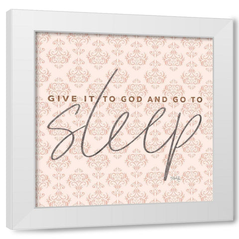 Give it to God - Coral White Modern Wood Framed Art Print by Rae, Marla
