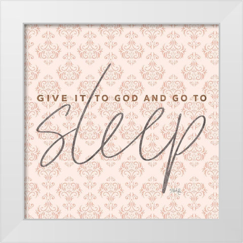 Give it to God - Coral White Modern Wood Framed Art Print by Rae, Marla