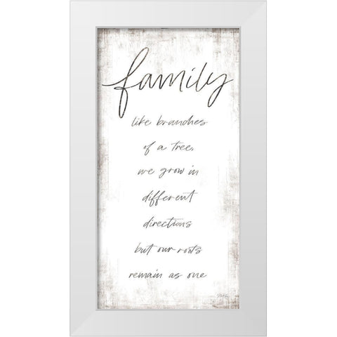 Family - Like Branches of a Tree White Modern Wood Framed Art Print by Rae, Marla