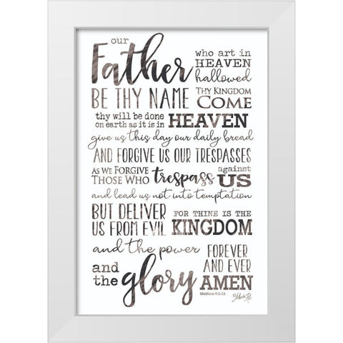 Our Father White Modern Wood Framed Art Print by Rae, Marla